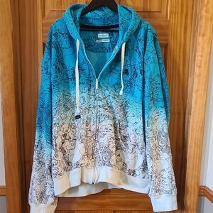 Marc Ecko Blue and White Hoodie